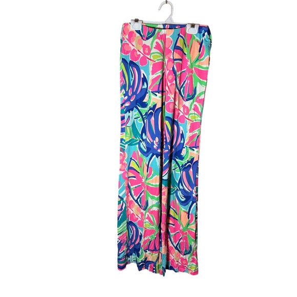 Lilly Pulitzer Women XS Floral Print Wide Leg Pants Colorful Tropical Loungewear - Picture 4 of 7